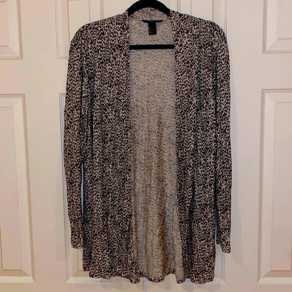 H&M Comfy animal Print long open Cardigan  Sz L - Picture 1 of 15
